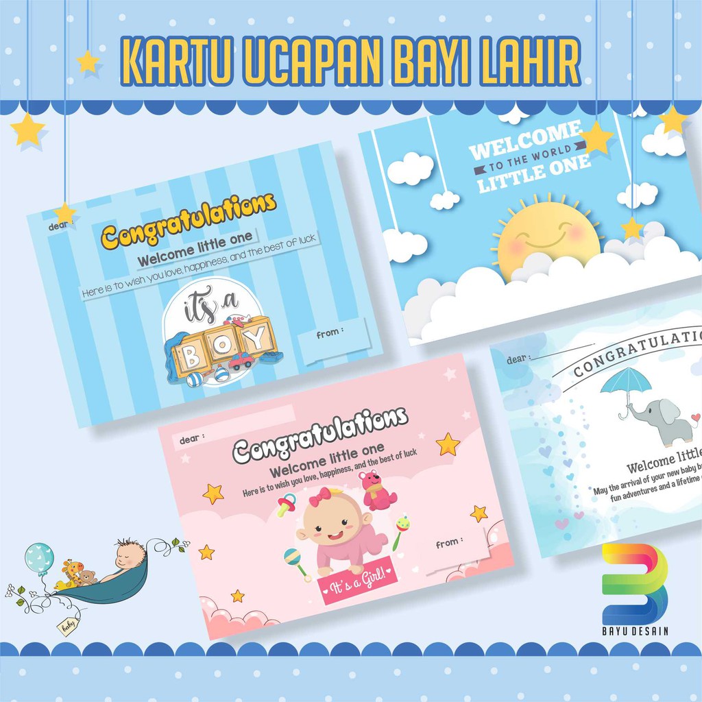 Jual Kartu Ucapan Bayi Baru Lahir /Greeting Card Baby Newborn /Kartu