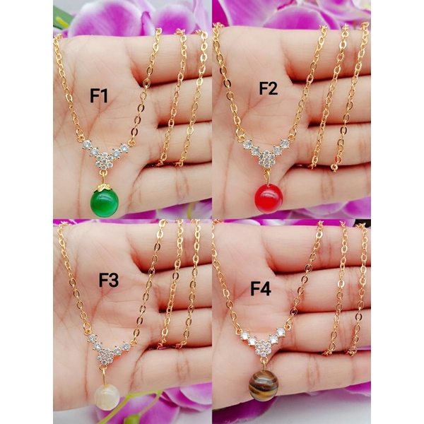 Jual Perhiasan Xuping Kalung Wanita Lapis Emas 24k Permata Giok Dan