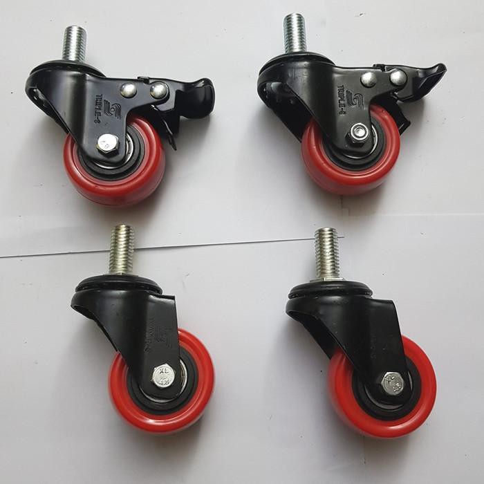 Jual Roda Srew Etalase/Rak Pu merah 2 inch (2 rem 2polos) | Shopee ...