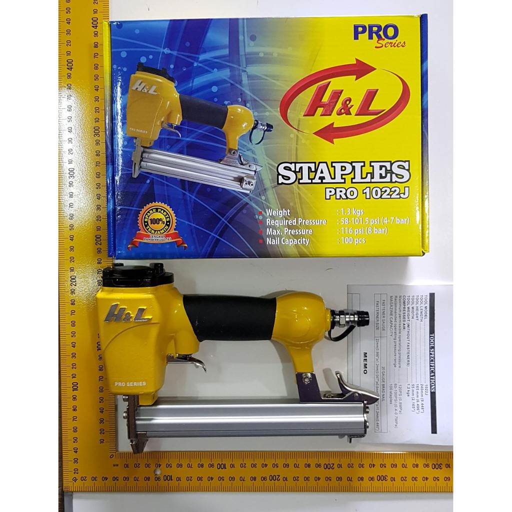 Jual Hnl Mesin Air Nailer Staples Angin Tembak Paku Skls Mollar Nrt Shopee Indonesia