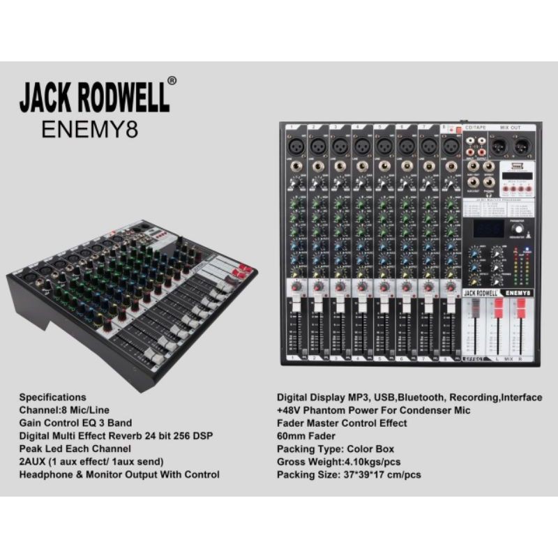 Jual MIXER AUDIO JACK RODWEL ENEMY8 ( 8 CH) | Shopee Indonesia