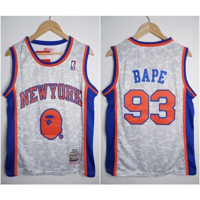 US$ 26.00 - 2023 Knicks & BAPE #93 White Top Quality Hot Pressing NBA Jersey(猿人头)  - m.