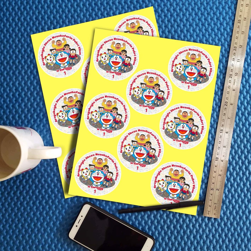 Jual STIKER ULANG TAHUN ANAK DORAEMON STICKER LABEL BINGKISAN SOUVENIR ...