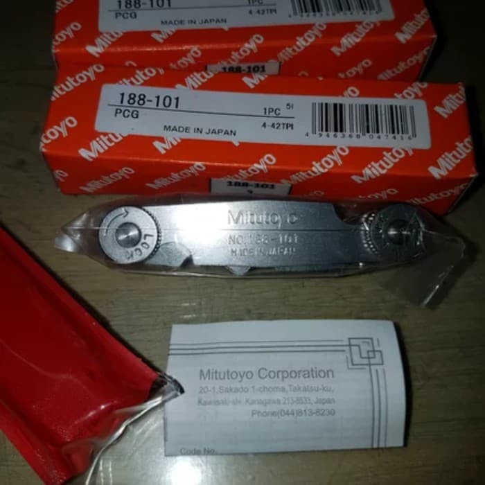 Jual (AFT) Pengukur Jarak Ulir MITUTOYO 188101 Thread Pitch Gauge Alat
