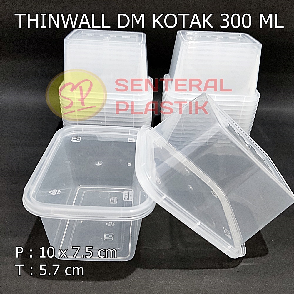 Jual Thinwall Persegi Dm 300 Ml Rec Tempat Makan Plastik Shopee