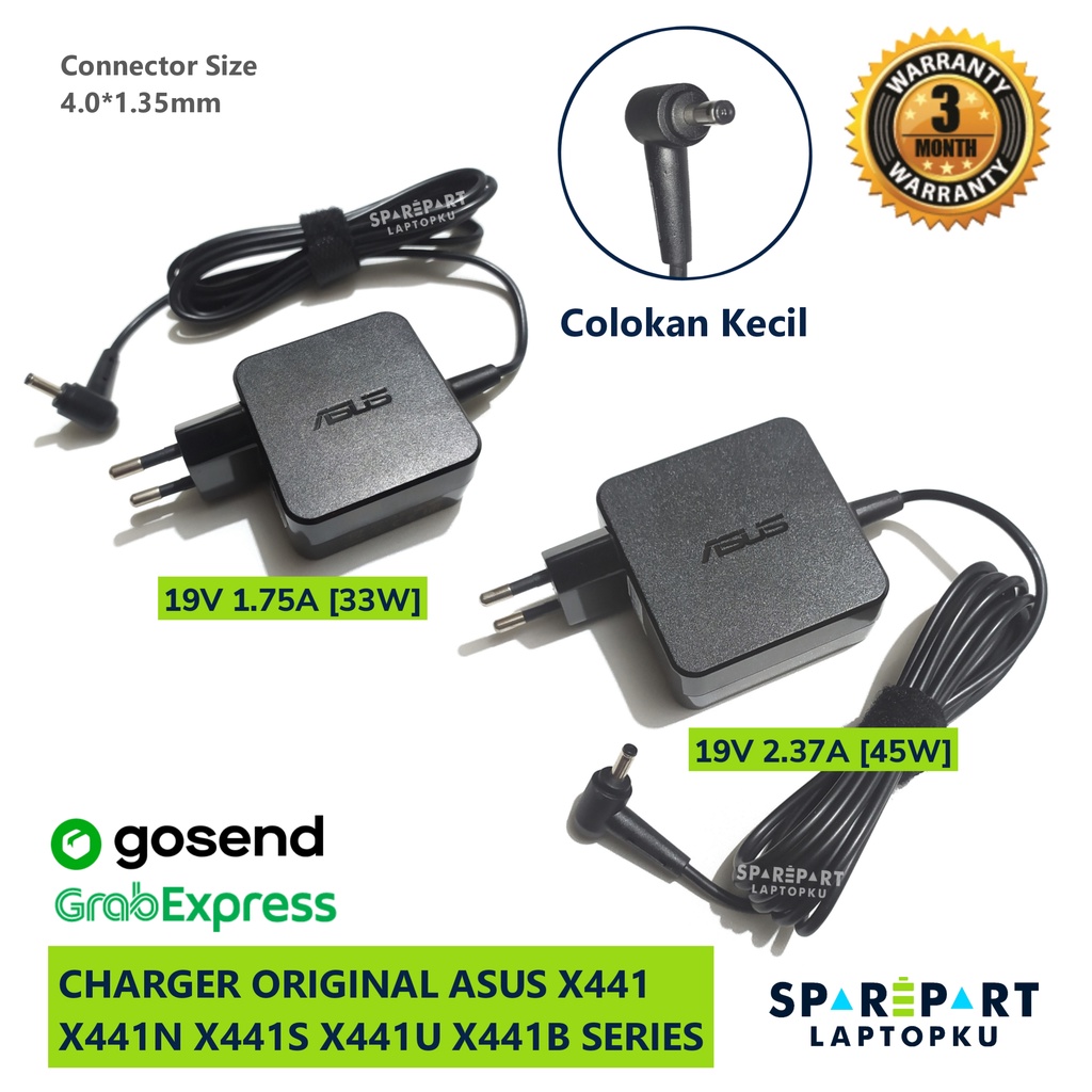 45W Laptop Charger For ASUS X441 / X441B / X441M / Vivobook – 19V 2.37A – AC Adapter – 3YR Warranty