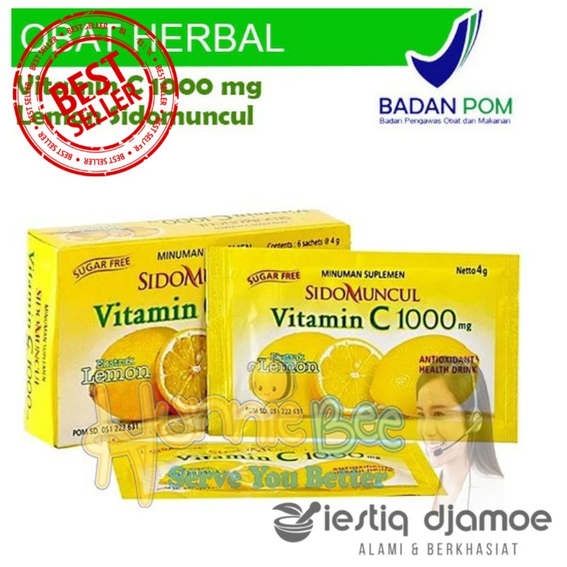 Jual Vitamin C 1000mg Sidomuncul Original rasa LEMON Shopee Indonesia