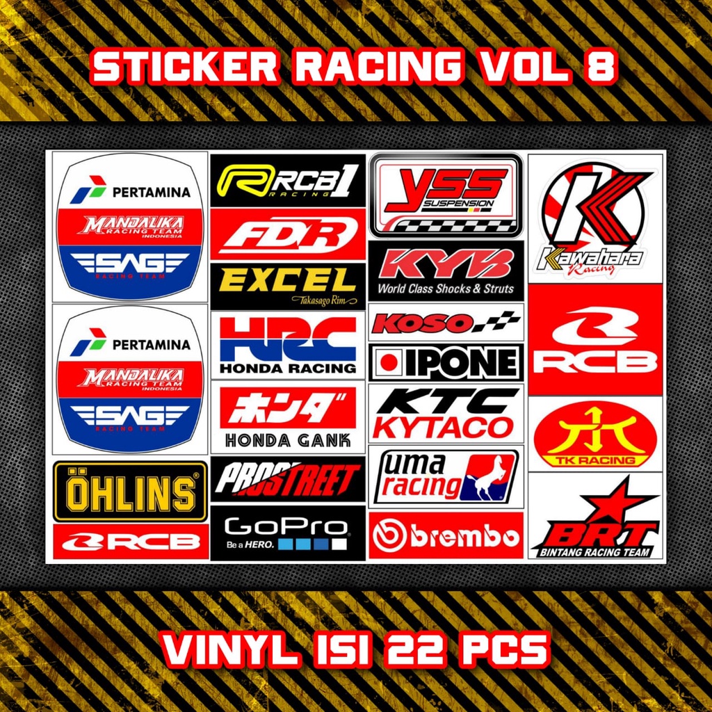 Jual Stiker Racing Pack Sticker Racing Hologram Stiker Sponsor Stiker ...