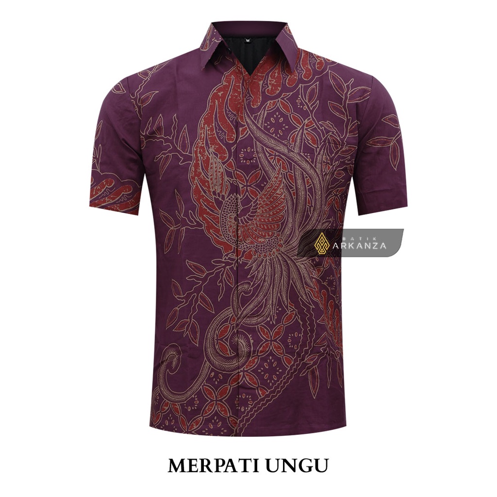 Jual BATIK ARKANZA Motif MERPATI UNGU LENGAN PENDEK | Shopee Indonesia