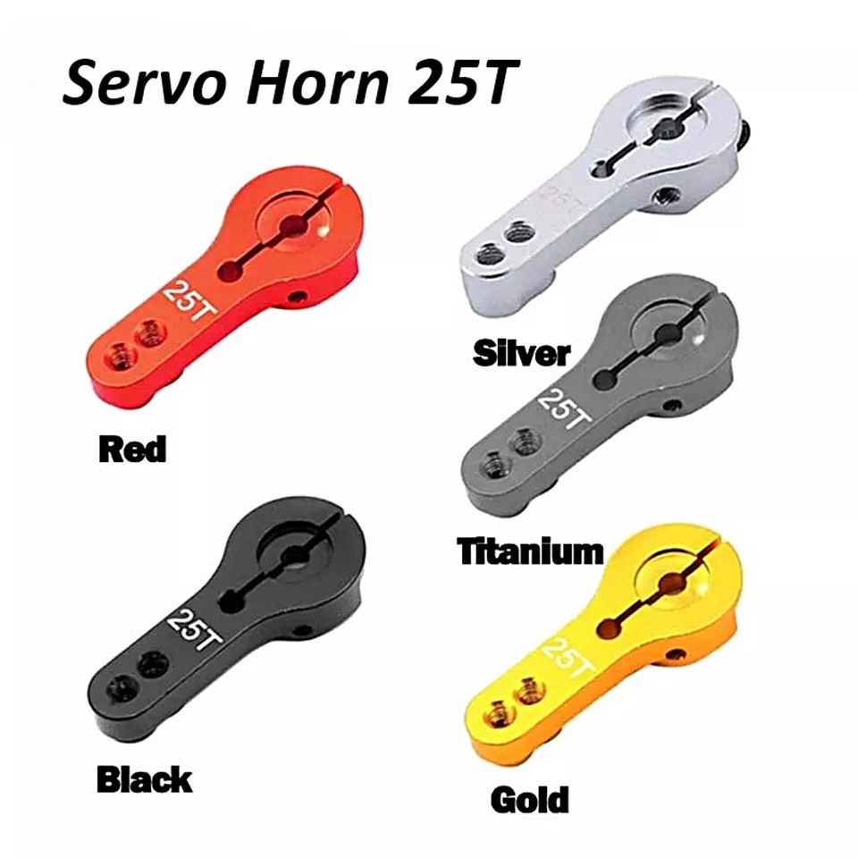 Lot 10 Cornes De Bras Servo 25T Aluminium – 5 Couleurs + 40 Vis M3 + Tournevis