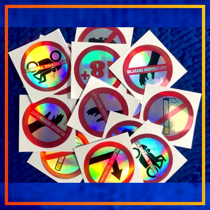 Jual (isi 05) Sticker No Smoking Dilarang Merokok Hologram Cutting Prin ...
