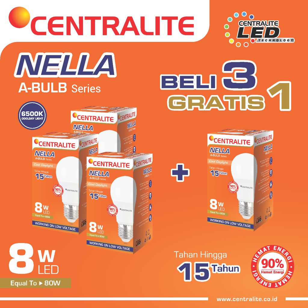 Jual Paket W Cd Putih Isi Pcs Ctl Nella Lampu Led Bulb Classic W Cd Putih Paket Bundling