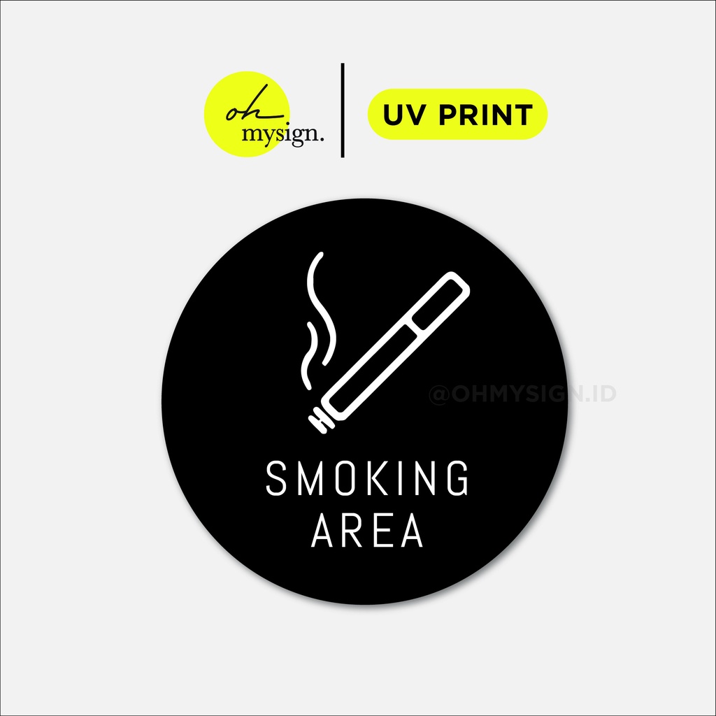 Jual Tulisan Smoking Area Sign Board Akrilik Tempel Signage Dinding