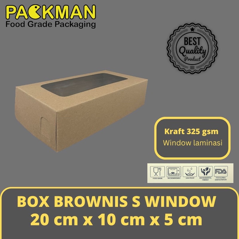 Jual KOTAK DUS KUE BROWNIES S WINDOW / BOX ROTI CAKE BROWNIS SMALL ...