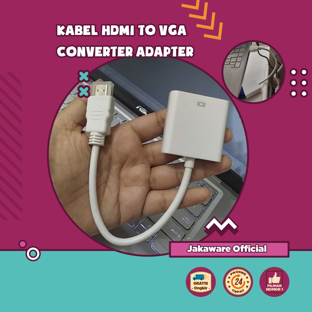 Jual KABEL ADAPTER HDMI KE VGA FEMALE LAPTOP TV MONITOR NOTEBOOK ...