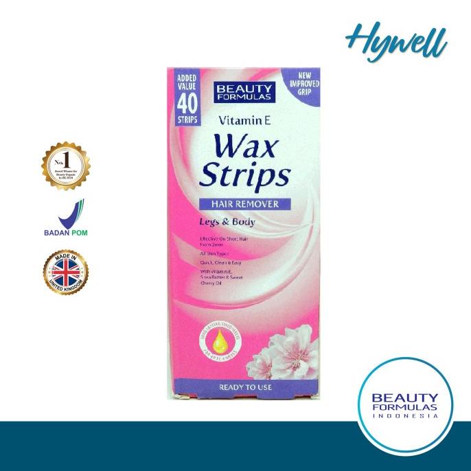 Jual Beauty Formulas Vitamin E Wax Strips Hair Remover Legs & Body 40