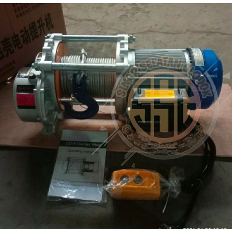 Jual hand winch electric 1200 kg 220 volt 100 meter Shopee Indonesia