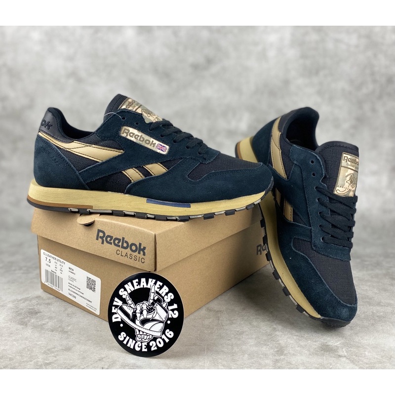 SEPATU REEBOK CLASSICS LEATHER SUEDE UTILITY Navy Olive Green Brown