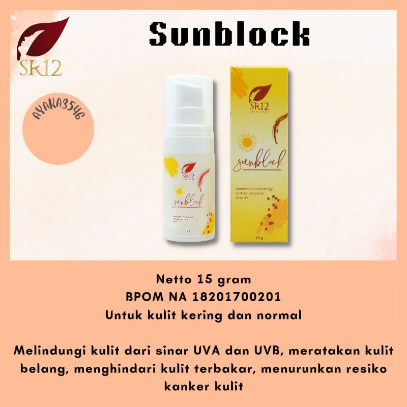 Jual SUNBLOCK SR12/ SUNSCREEN/ SUN PROTECTION/TABIR SURYA/ KRIM ...