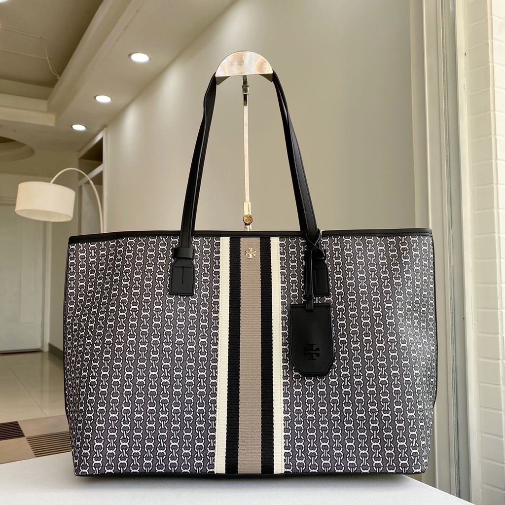 Jual Ship Immediately New Tory Burch TB 58450 Women s Bag Canvas Jacquard Shopping Bag Shoulder Bag Shopee Indonesia