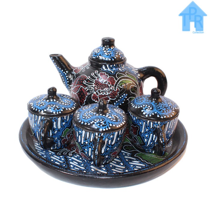 Jual Gerabah Tea Set Premium - Poci Batik Tulis - Motif Rumbai B ...