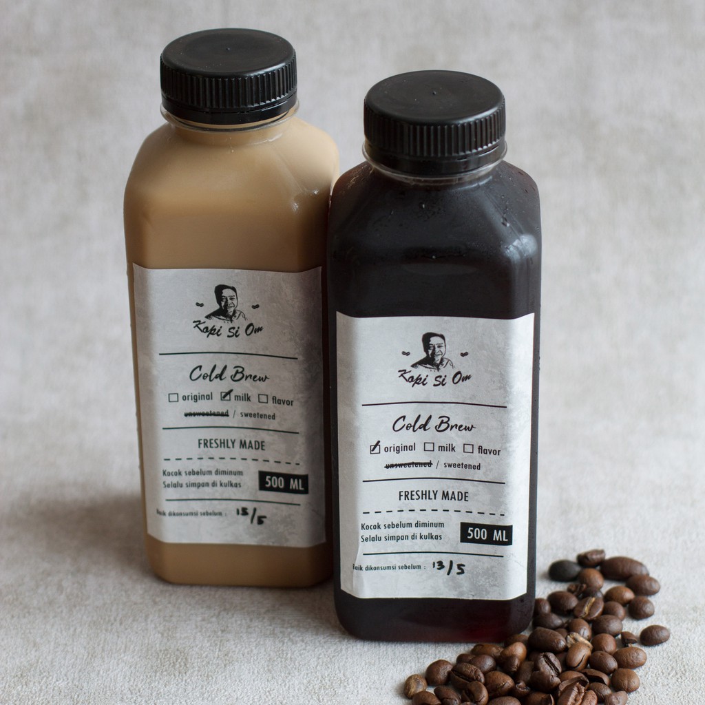 1 Set Cold Brew Coffee Kopi Hitam Kopi Susu 500 ml