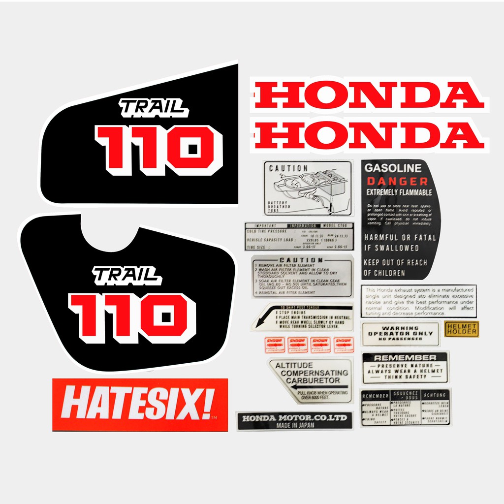 Jual Sticker Decal Tempelan Honda CT CT110 1984 CT90 CT70 Trail Hatesix ...