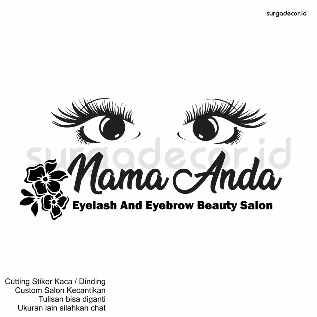 Jual WALL STICKER CUTTING STIKER KACA DINDING SALON KECANTIKAN CUSTOM