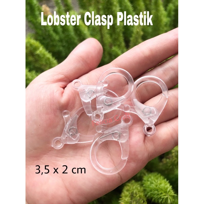 Jual Gantungan kunci Lobster Clasp Plastik 25mm dan 35mm kokot Kait
