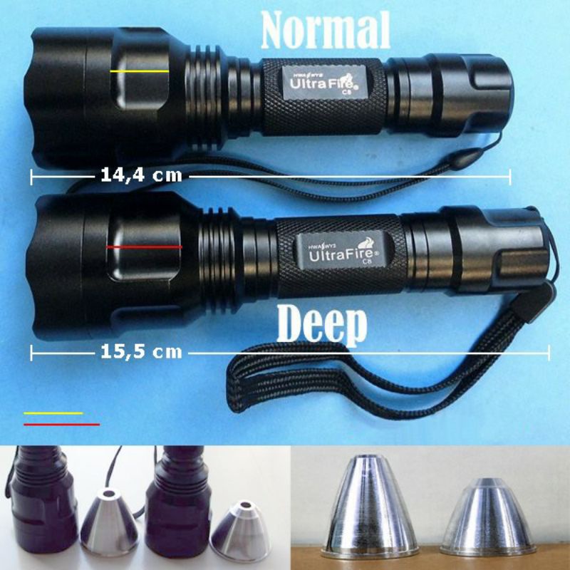 Jual UltraFire C8 DEEP SENTER LED CREE XM-L2 XML2 MEMORY | Shopee Indonesia