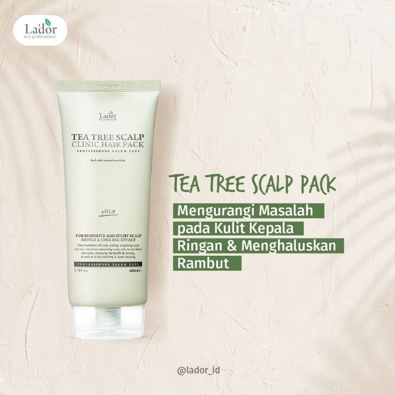 Jual LADOR TEA TREE SCALP CLINIC HAIR PACK 200ml | Shopee Indonesia
