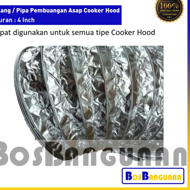 Jual Alumunium Flexible Ducting 4 Inch Pipa Angin Cooker Hood Exhaust