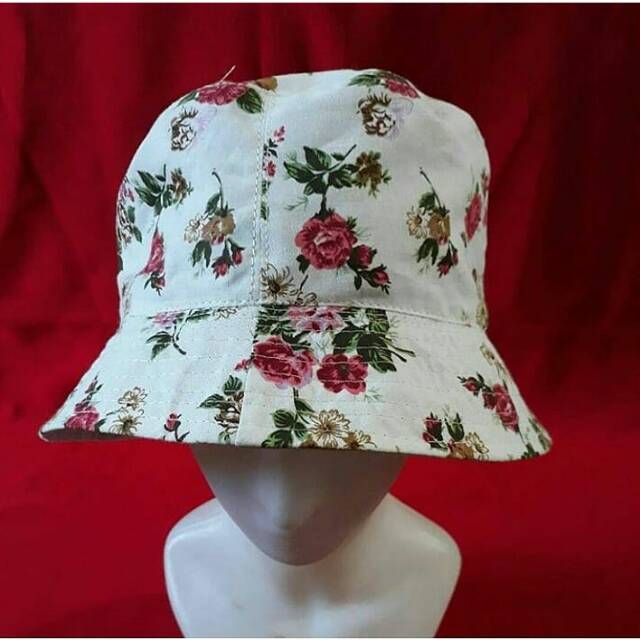 Jual Topi bucket bunga putih | Shopee Indonesia