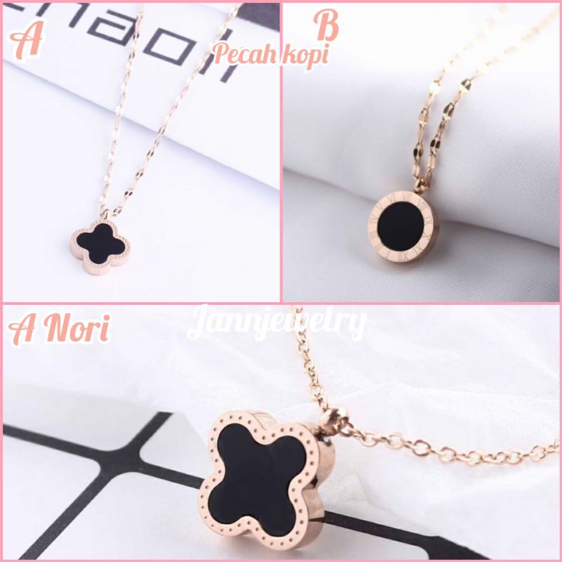 Gelang Titanium LV Clover Anti Karat Model Korea