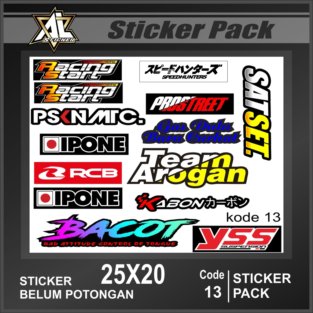 Jual emblem logo SP13 Sticker Pack Racing Lembaran Sticker Variasi ...