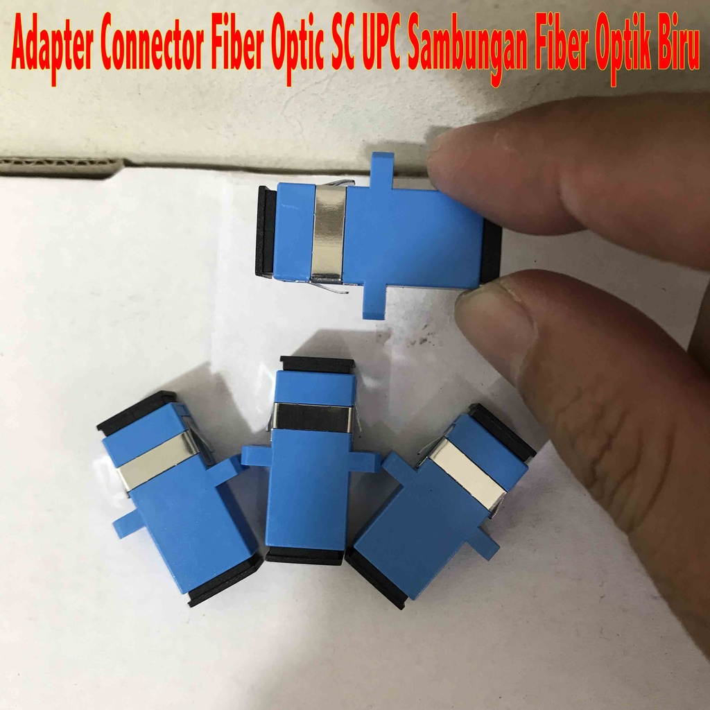 Jual Adapter Connector Fiber Optic SC UPC Sambungan Fiber Optik Biru ...