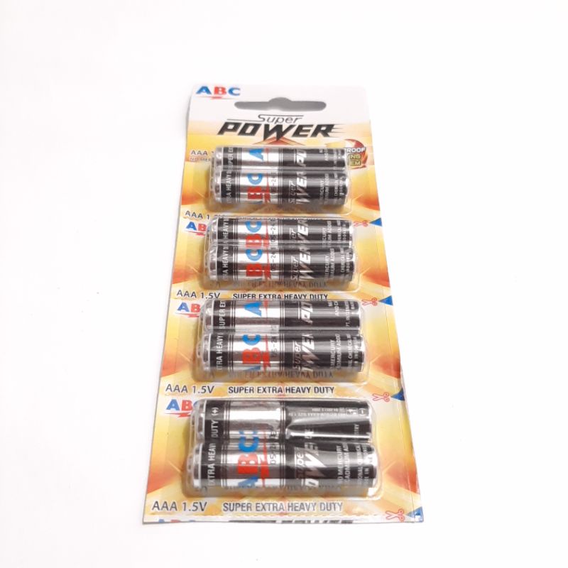 Jual BATTERY BATERAI BATRAI BATRE AAA A3 MERK ABC SUPER POWER TURBO ...