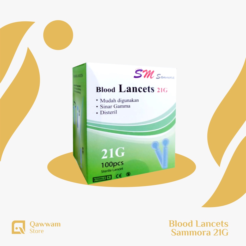 Jual SAMMORA Blood Lancets 21G Jarum Ukur Gula Darah Bekam Isi 100pcs