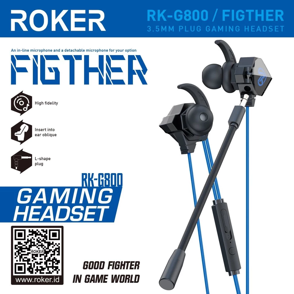 Earphone / Headset Gaming Roker FIGHTER
