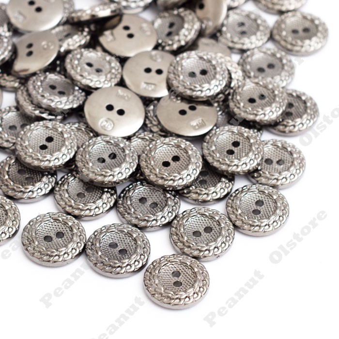 Jual ( Harga per 6 biji ) Kancing baju 1,2cm border motif gunmetal ...