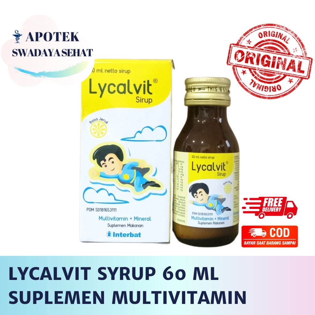 Jual LYCALVIT SYRUP 60 ML - Suplemen Multivitamin Anak Sirup Ibu Hamil ...