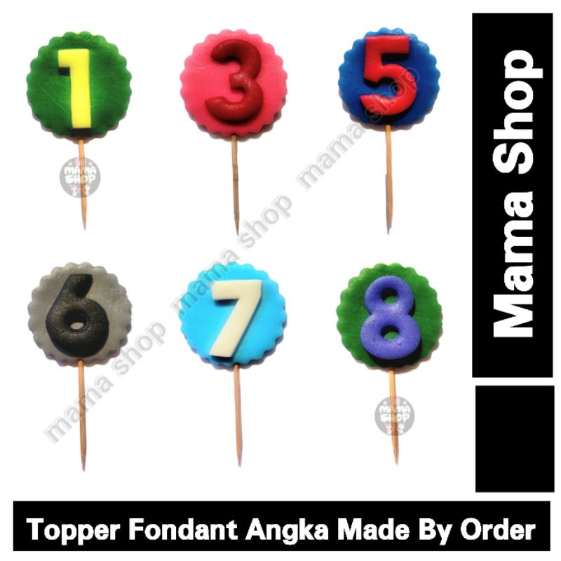 Jual Fondant Warna Siap Pakai Topper Angka Hiasan Kue Ultah Nomor Angka