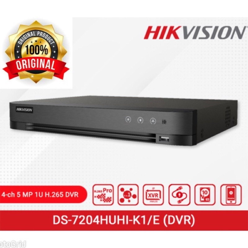 Jual DVR HIKVISION 4 CHANNEL UP TO 5MP 7204HUHI-K1/E S SUPPORT AUDIO ...