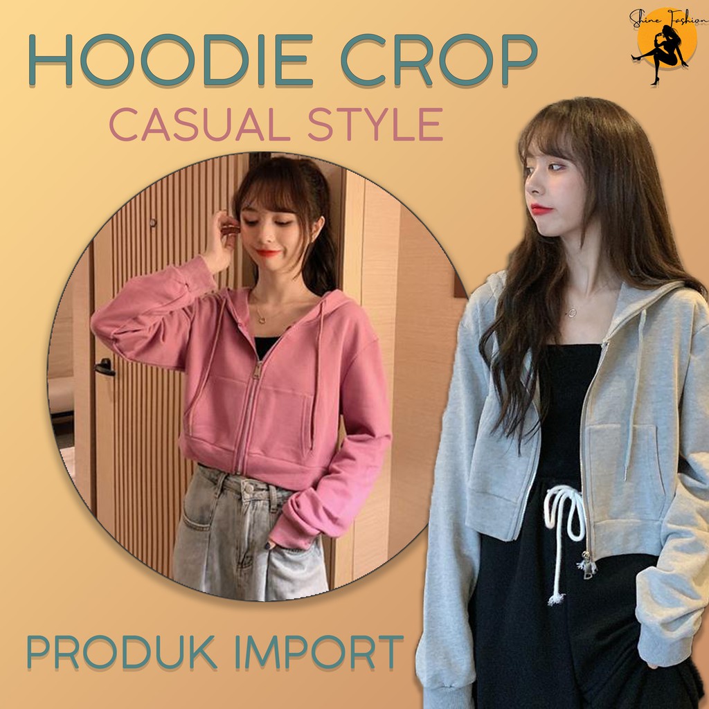 Jaket store hoodie crop