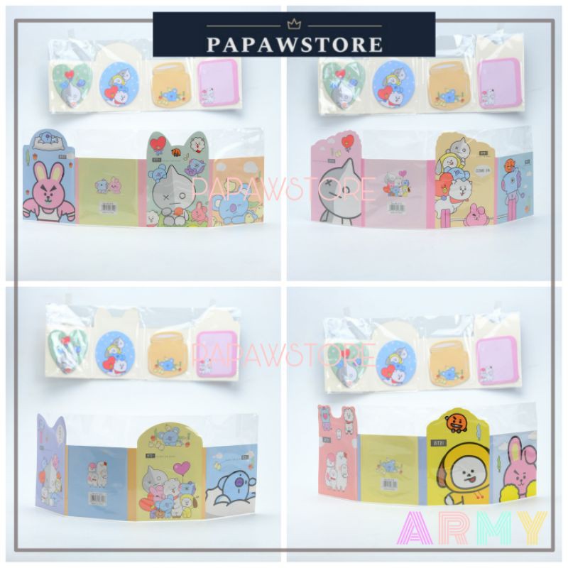 Jual Sticky Notes Pembatas Buku BTS/BT21 Bergambar Bangtan KPop Korea ...
