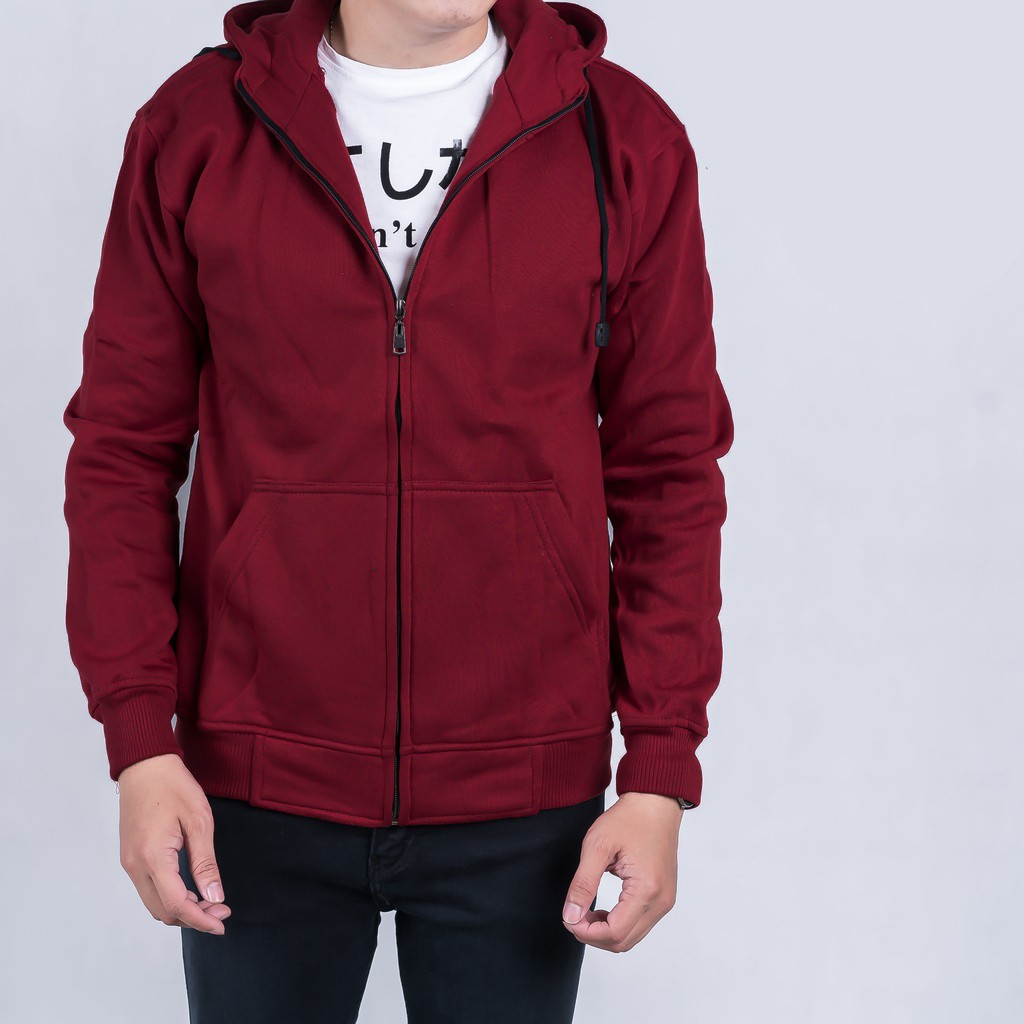 Jaket hoodie sales maroon