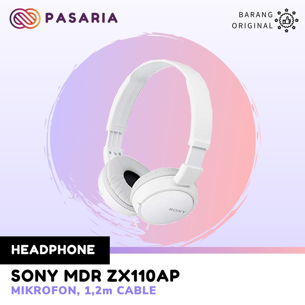 Jual Headphone Sony Mdr Zx 110ap Whiteputih Originalori Garansi Resmi Shopee Indonesia 0817