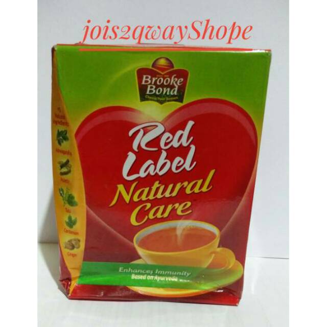 Jual INDIAN TEA Red Label Natural Care by Brooke Bond 250gr | Shopee ...