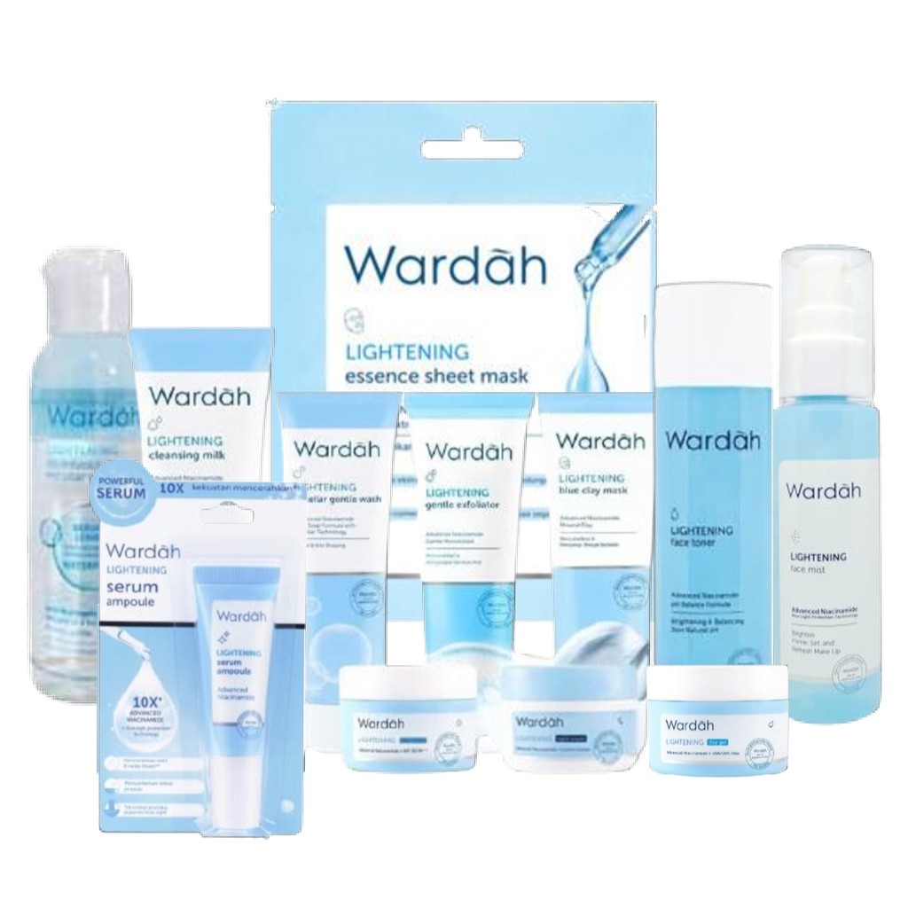 â˜˜ï¸ CHAROZA â˜˜ï¸ WARDAH Lightening Face Toner / Day c / Night C / Facial Wash / Ampoule Serum