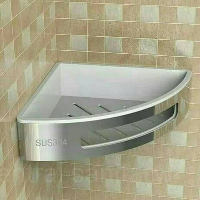 Jual Rak Sudut / Rak Sabun & Shampo Kamar Mandi Stainless Steel SUS 304 ...